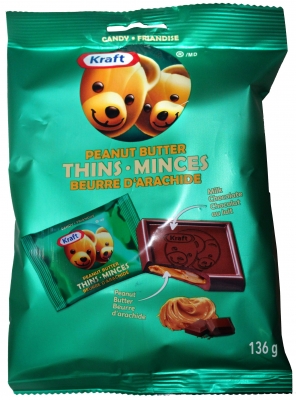 Kraft Milk Chocolate Peanut Butter Thins bag - 12ct