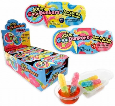 Goo Dunkers Sour Dip Gummy Worms - 12ct