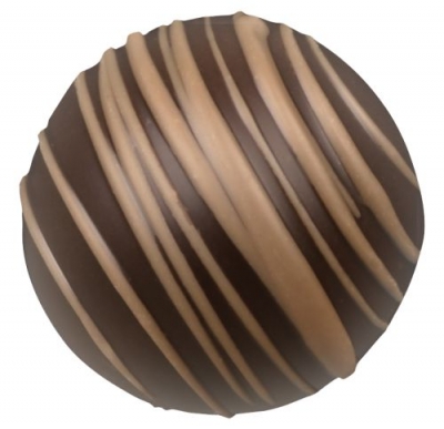 Dark Chocolate Amaretto Truffle W/ Milk Chocolate Stripes