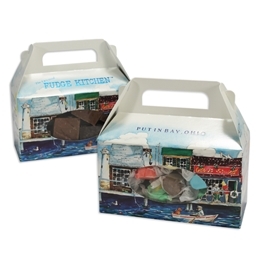 1/2 lb Hortizontal Window Tote Boxes - Waterfront Village - 250ct