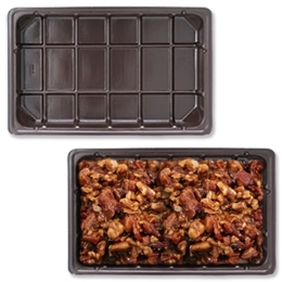 1/2lb Plastic Trays - 1 Cavitiy - Brown