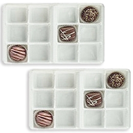 1/2lb Plastic Trays - 12 Cavities - White