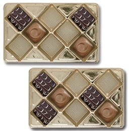 1/2lb Plastic Trays - 8 Diagonal Cavities - Gold