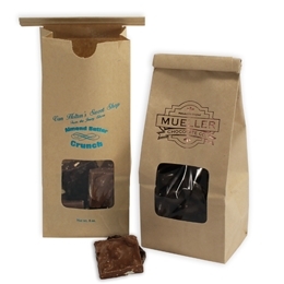 Tin-Tie Paper Bags with window - 1/2 lb - Kraft