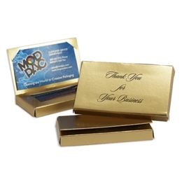 Chocolate Bar Favour Box with Window and Flap -  Gold Lustre