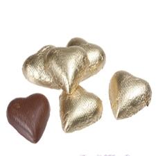 Milk Chocolate Hearts Gold Foiled - 5 lbs