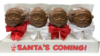 Santa&#039;s Coming!  Suckers Milk Chocolate - 24ct