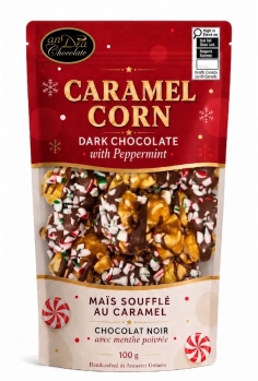 NEW DESIGN! <br>Peppermint Dark Choc Caramel Corn Bag - 12ct