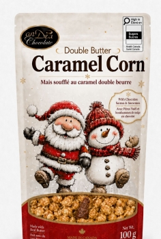 NEW DESIGN!<br>Christmas Kettle Caramel Corn with Chocolate  - 12ct