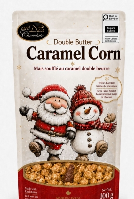NEW DESIGN!<br>Christmas Kettle Caramel Corn with Chocolate  - 12ct