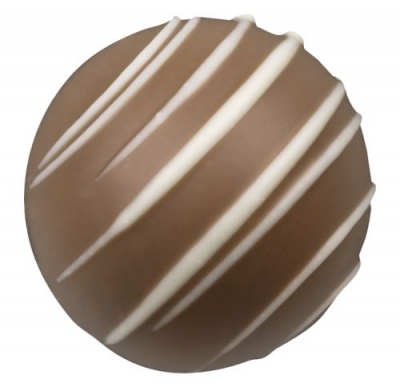 Milk Chocolate Coffee Truffle W/ White Chocolate Stripes