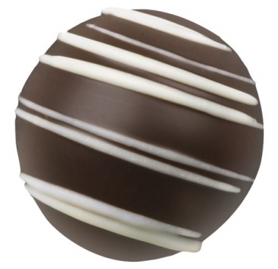 Dark Chocolate Coffee Truffle W/ White Chocolate Stripes
