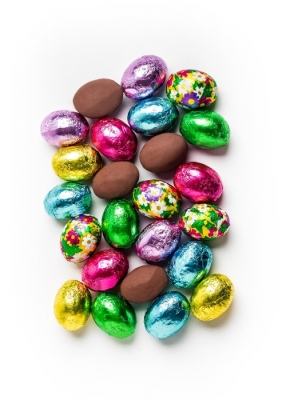 **SOLD OUT FOR 2025**<br>Milk Chocolate Easter Eggs Foil Wrapped - 5 lbs