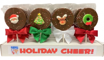 Holiday Cheer Suckers Milk Chocolate - 24ct